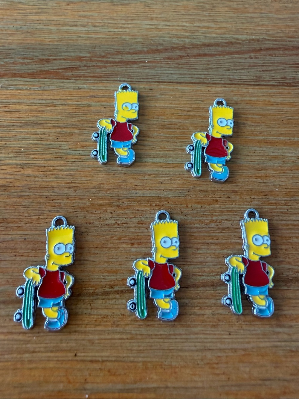 5 Bart Simpson Metal Charms for Jewelry Craft Making